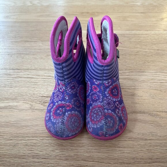 Baby Bogs Purple Pansy Waterproof Winter Boots Infant/Toddler Size 8 - Picture 2 of 9